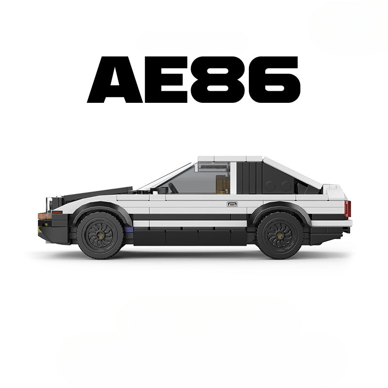 Model of a car with 'AE86' text on a white background