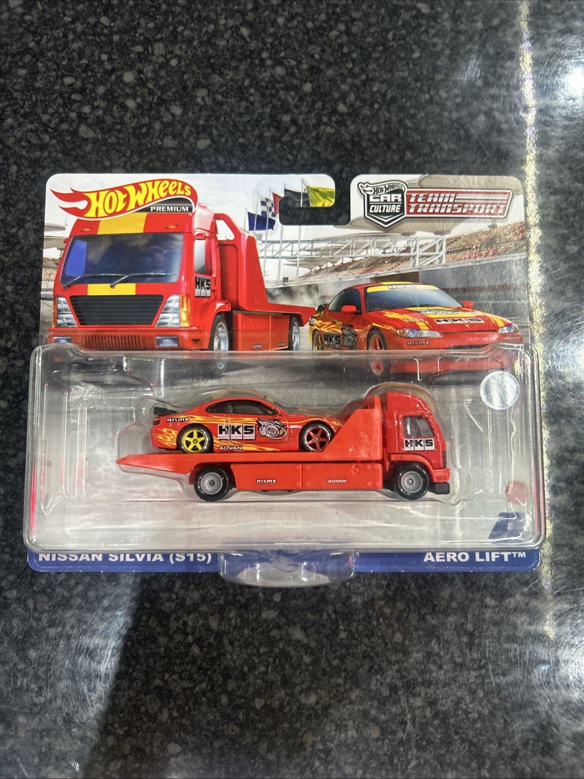 1/64 HOT WHEELS TEAM TRANSPORTERS ALFA ROMEO 155 V6 Ti & FLEET FLYER BOX TRUCK