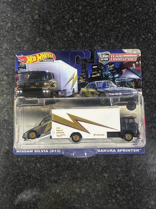 HOT WHEELS CAR CULTURE TEAM TRANSPORT NISSAN SILVIA (S13) SAKURA SPRINTER #52