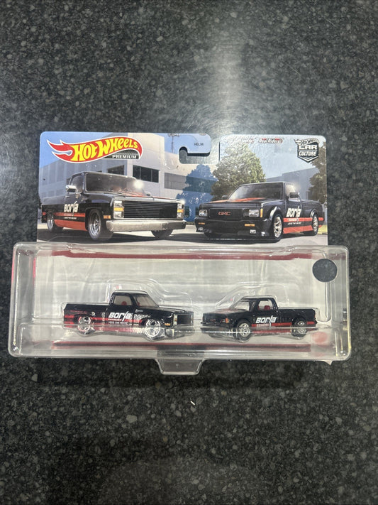Hot Wheels Premium Twin Pack Borla '83 Chevy Silverado & '91 GMC Syclone