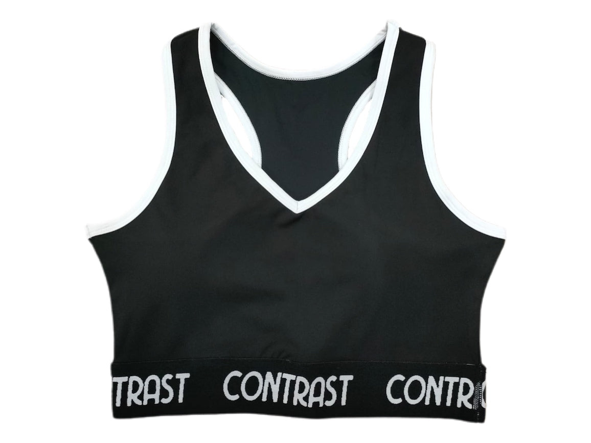 Contrast Clothing Worthing women's gym sports bra black