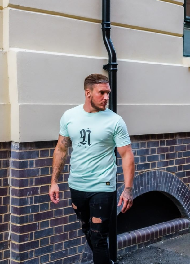 Contrast Clothing Worthing men's sky blue tee streetwear