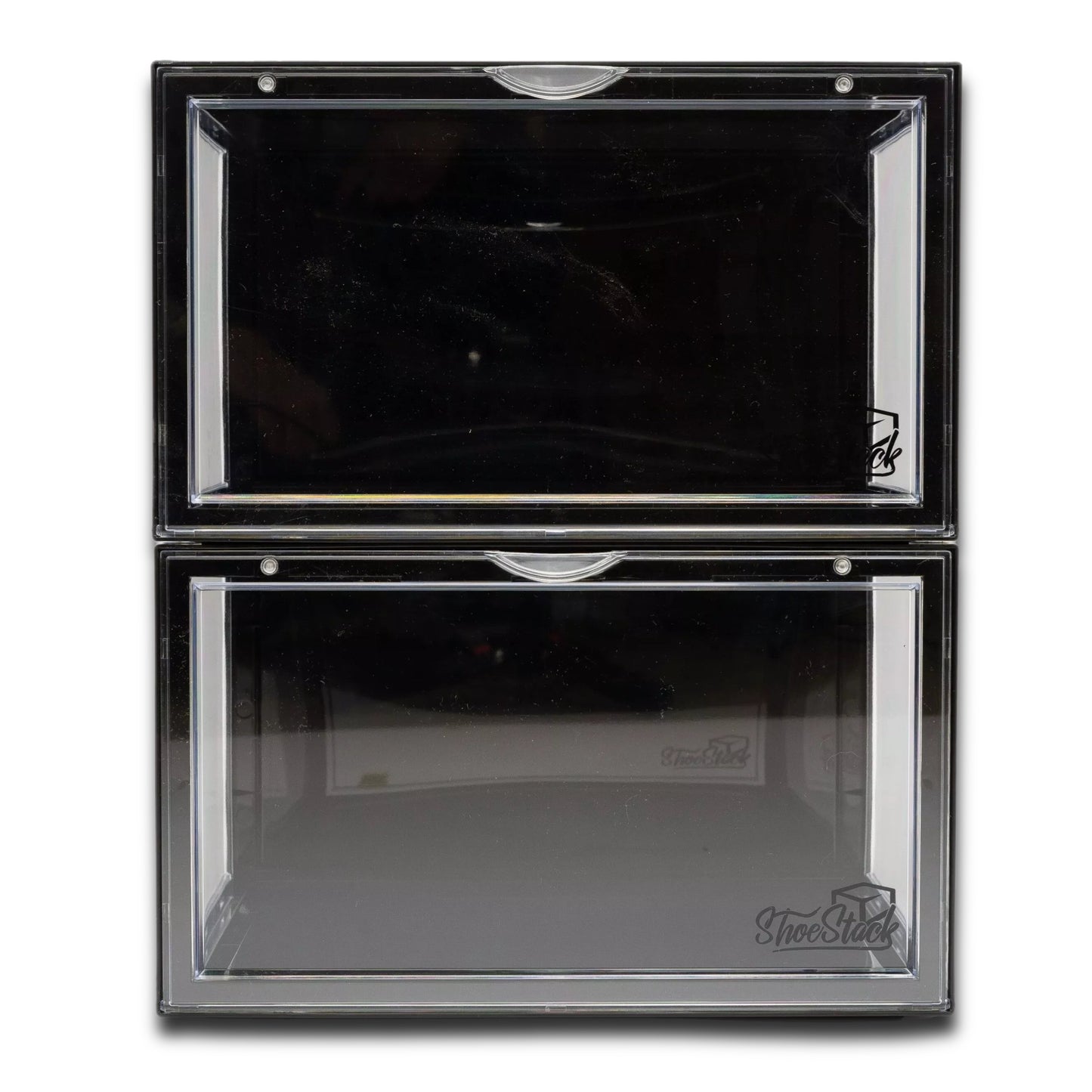 180° Shoe Display Case | Large Side Drop Shoe Crate | X2 Pack