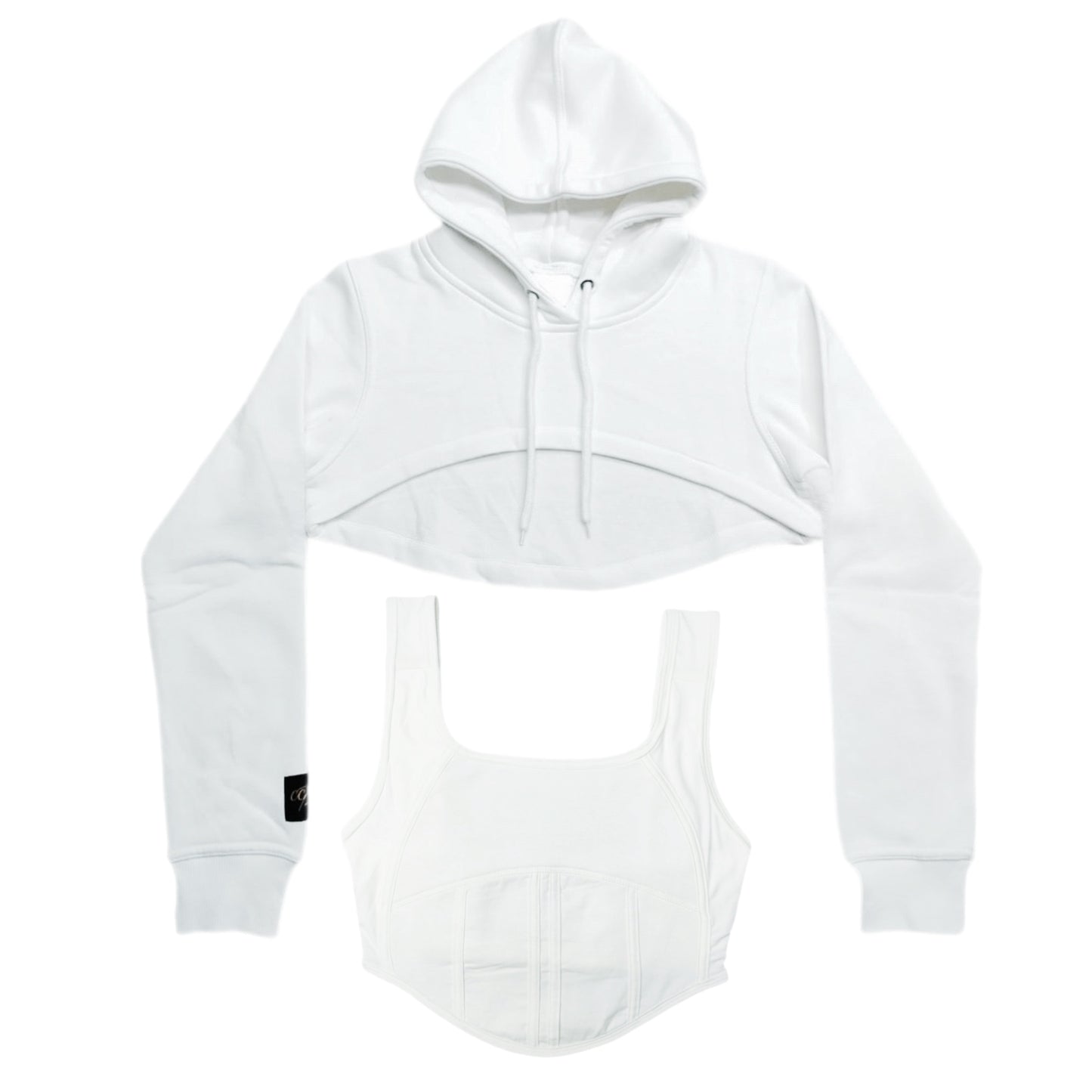 Dropped Shoulder Hoodie & Corset Set
