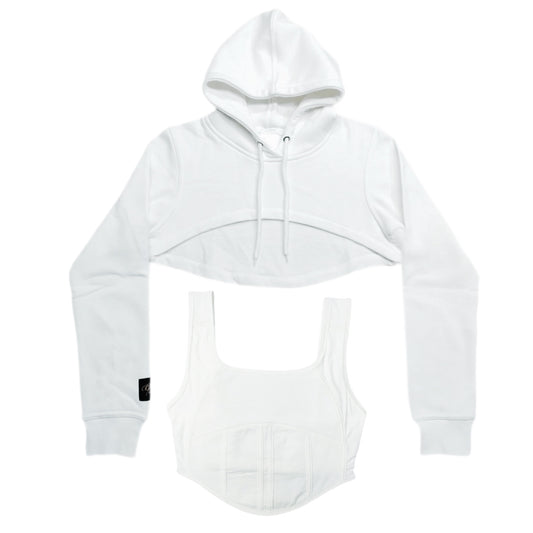 Dropped Shoulder Hoodie & Corset Set
