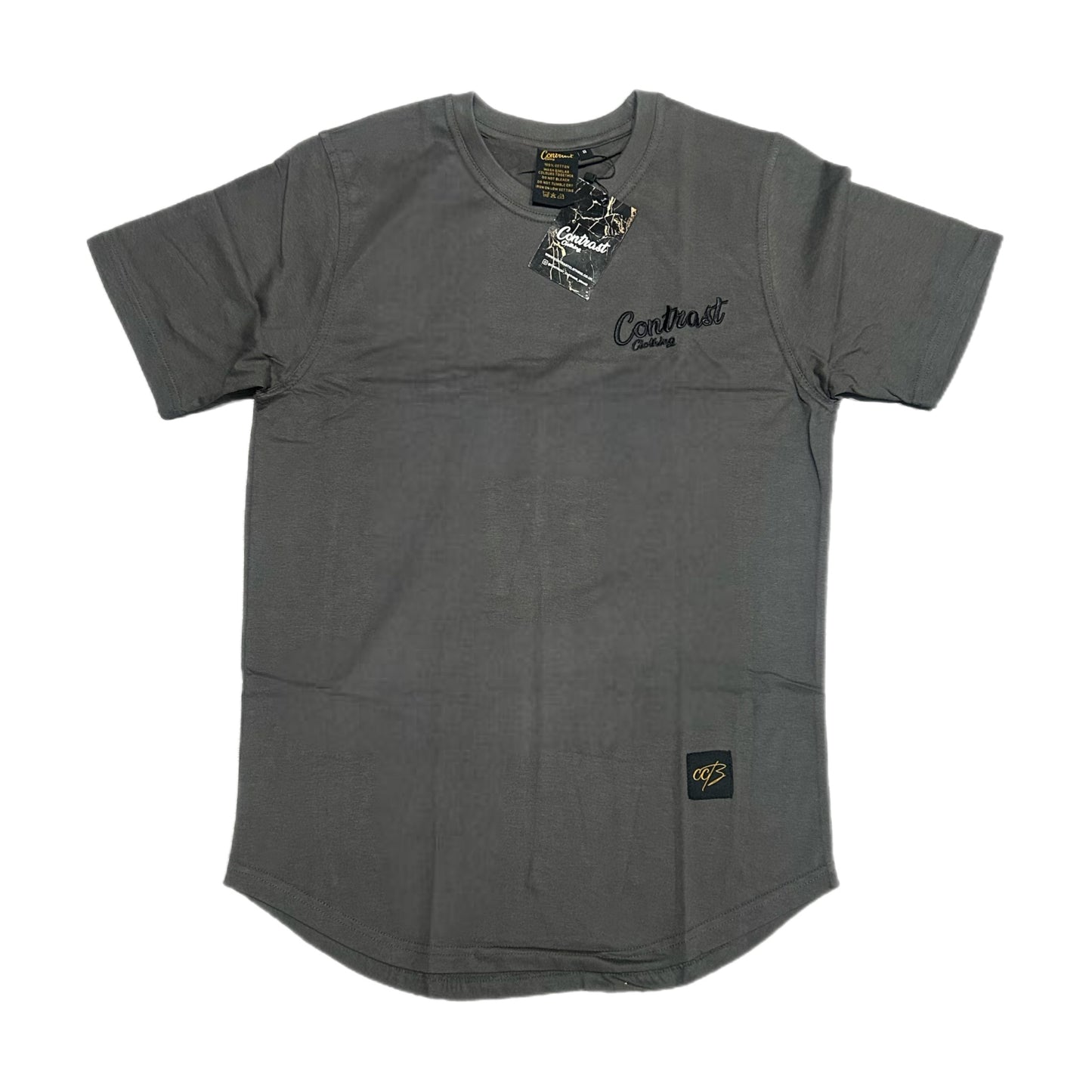 Cement Grey Long Hem T-Shirt