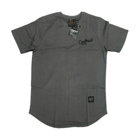 Cement Grey Long Hem T-Shirt