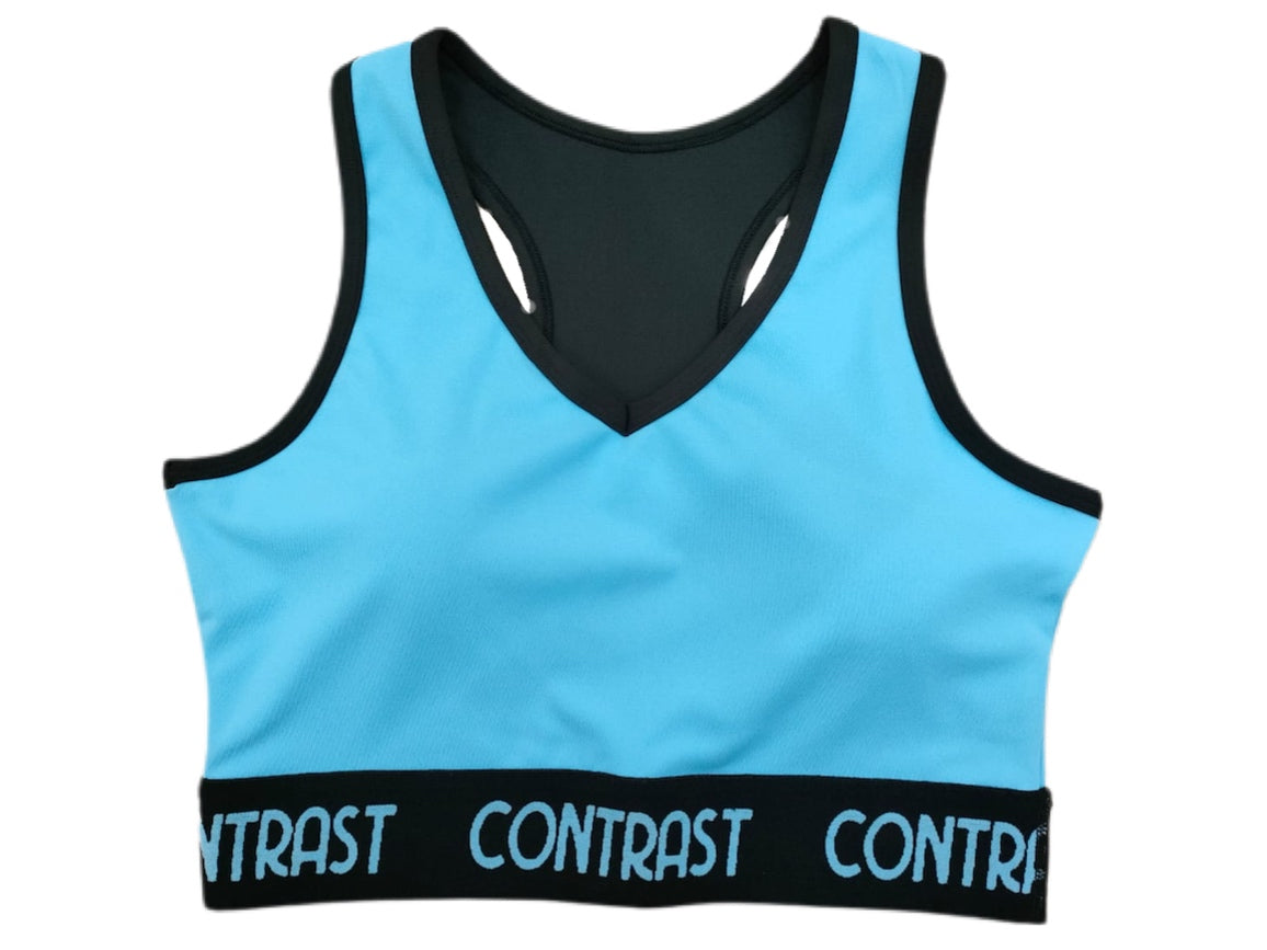 Contrast Clothing Worthing women's gym sports bra blue