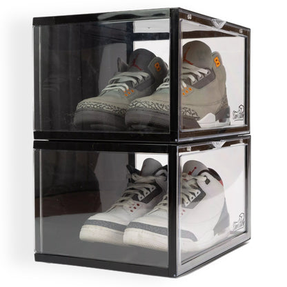 180° Shoe Display Case | Large Side Drop Shoe Crate | X2 Pack