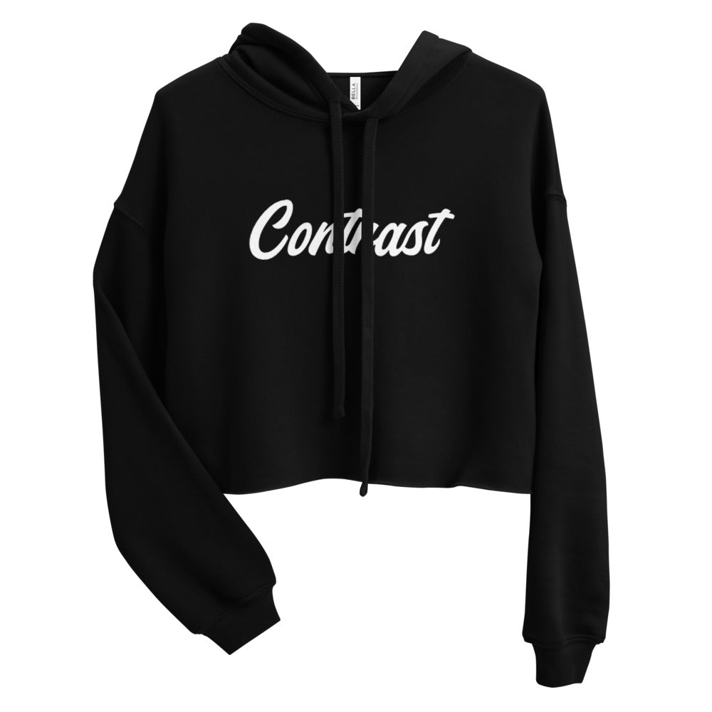 Contrast Clothing Worthing women's cropped hoodie black logo